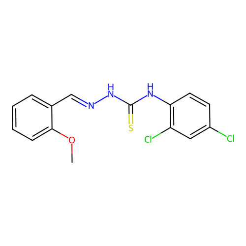 (2E)-N-(2,4-dichlorophenyl)-2-(2-methoxybenzylidene)hydrazinecarbothioamide structure