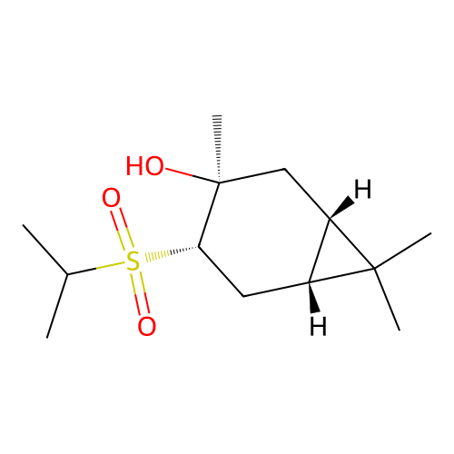 (1S,3S,4S,6R)-4-(isopropylsulfonyl)-3,7,7-trimethylbicyclo[4.1.0]heptan-3-ol structure
