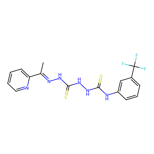 Carbonothioic dihydrazide, N''-((1E)-1-(2-pyridinyl)ethylidene)-N'''-(thioxo((3-(trifluoromethyl)phenyl)amino)methyl)- structure