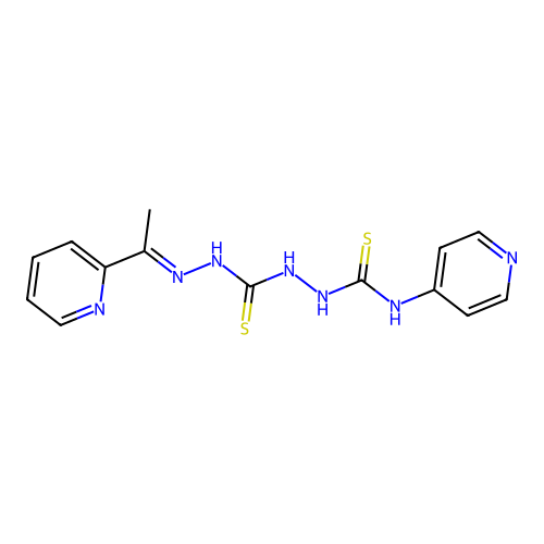Carbonothioic dihydrazide, N''-((4-pyridinylamino)thioxomethyl)-N'''-((1E)-1-(2-pyridinyl)ethylidene)- structure