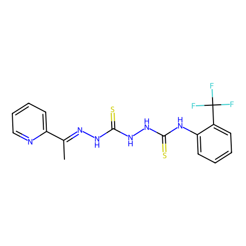 Carbonothioic dihydrazide, N''-((1E)-1-(2-pyridinyl)ethylidene)-N'''-(thioxo((2-(trifluoromethyl)phenyl)amino)methyl)- structure