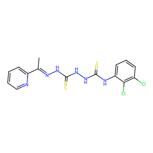Carbonothioic dihydrazide, N''-(((2,3-dichlorophenyl)amino)thioxomethyl)-N'''-((1E)-1-(2-pyridinyl)ethylidene)- structure