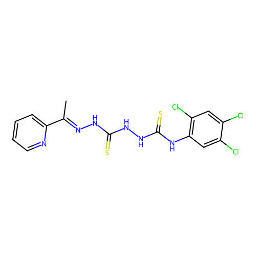 Carbonothioic dihydrazide, N''-((1E)-1-(2-pyridinyl)ethylidene)-N'''-(thioxo((2,4,5-trichlorophenyl)amino)methyl)- structure
