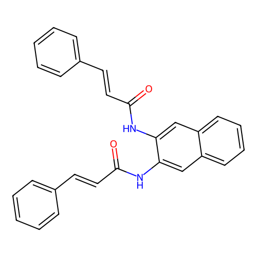 (2E,2'E)-N,N'-(naphthalene-2,3-diyl)bis(3-phenylacrylamide) structure