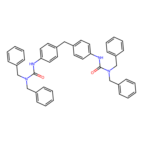 N,N-dibenzyl-N'-[4-(4-{[(dibenzylamino)carbonyl]amino}benzyl)phenyl]urea structure