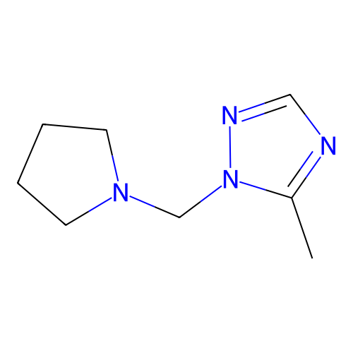 1H-1,2,4-triazole, 5-methyl-1-(1-pyrrolidinylmethyl)- structure