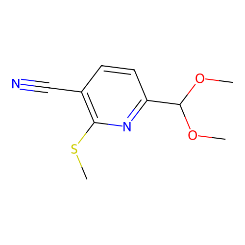 6-(Dimethoxymethyl)-2-(methylthio)nicotinonitrile structure