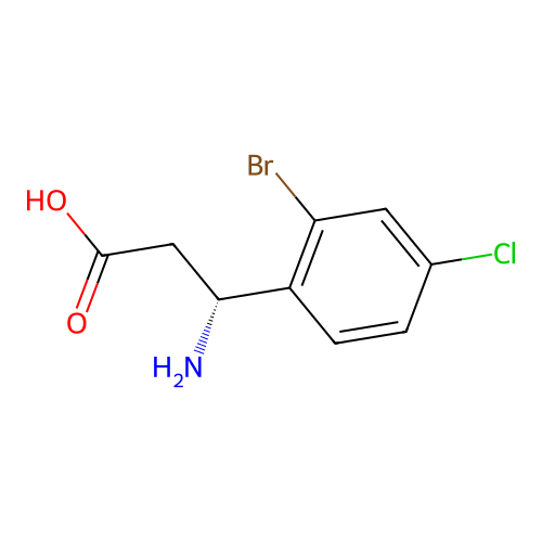 (3R)-3-amino-3-(2-bromo-4-chlorophenyl)propanoic acid structure