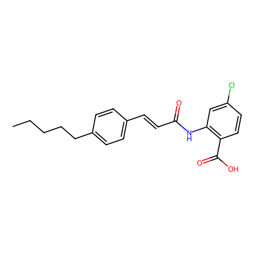 2-(4-Amylcinnamoyl)amino-4-chlorobenzoic acid structure