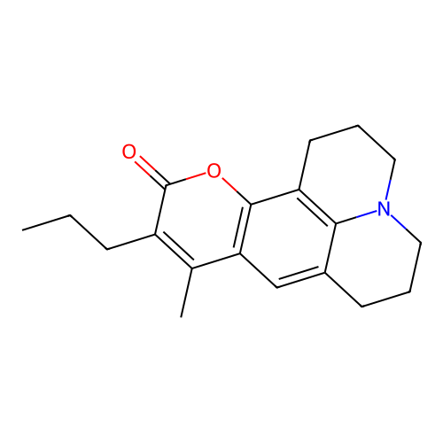 9-methyl-10-propyl-2,3,6,7-tetrahydro-1H-pyrano[2,3-f]pyrido[3,2,1-ij]quinolin-11(5H)-one structure