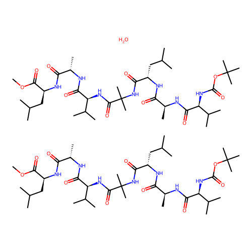 Boc-val-ala-leu-aib-val-ala-leu-ome structure