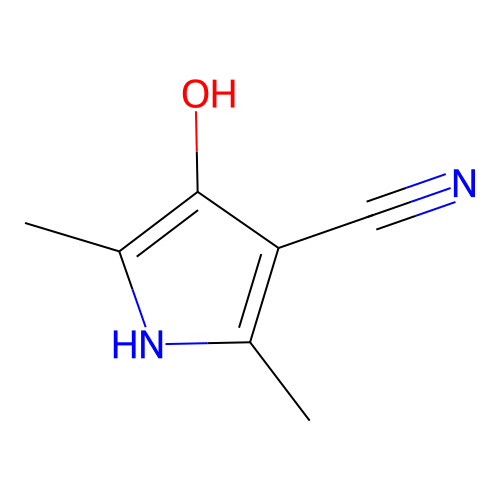 InChI=1/C7H8N2O/c1-4-6(3-8)7(10)5(2)9-4/h9-10H,1-2H structure