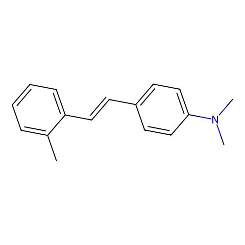 N,N-dimethyl-4-[(E)-2-(2-methylphenyl)ethenyl]aniline structure