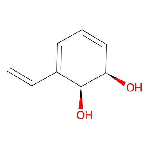 (1R,2S)-3-ethenylcyclohexa-3,5-diene-1,2-diol structure