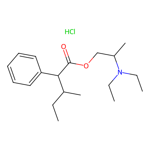 2-(Diethylamino)propyl 3-methyl-2-phenylpentanoate--hydrogen chloride (1/1) structure