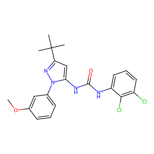 1-[1-(3-Methoxyphenyl)-3-tert-butyl-1H-pyrazole-5-yl]-3-(2,3-dichlorophenyl)urea structure