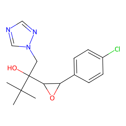 2-(3-(4-chlorophenyl)oxiran-2-yl)-3,3-dimethyl-1-(1H-1,2,4-triazol-1-yl)butan-2-ol structure