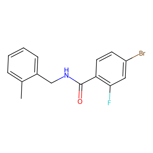 4-bromo-2-fluoro-N-[(2-methylphenyl)methyl]benzamide structure