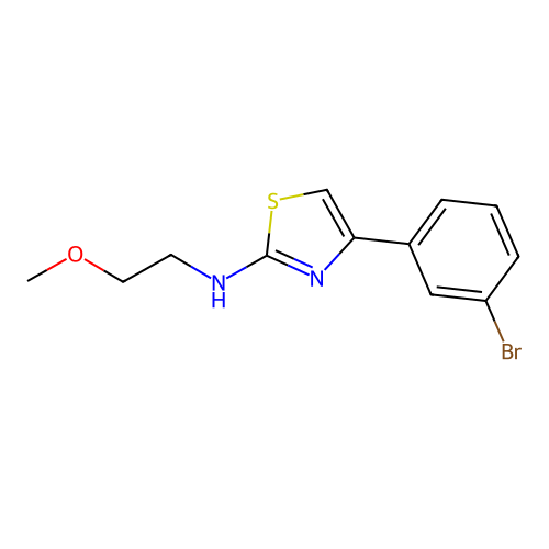 4-(3-bromophenyl)-N-(2-methoxyethyl)-1,3-thiazol-2-amine structure