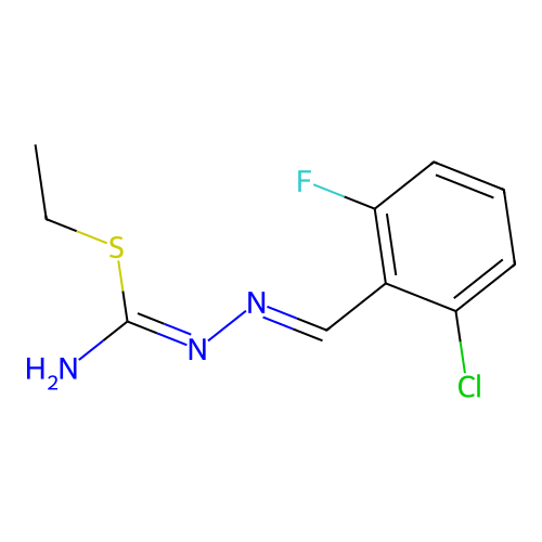 ethyl N'-(2-chloro-6-fluorobenzylidene)hydrazonothiocarbamate structure