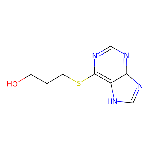 3-(7H-purin-6-ylsulfanyl)propan-1-ol structure