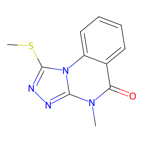 4-methyl-1-(methylsulfanyl)[1,2,4]triazolo[4,3-a]quinazolin-5(4H)-one structure