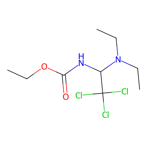 Ethyl 2,2,2-trichloro-1-(diethylamino)ethylcarbamate structure