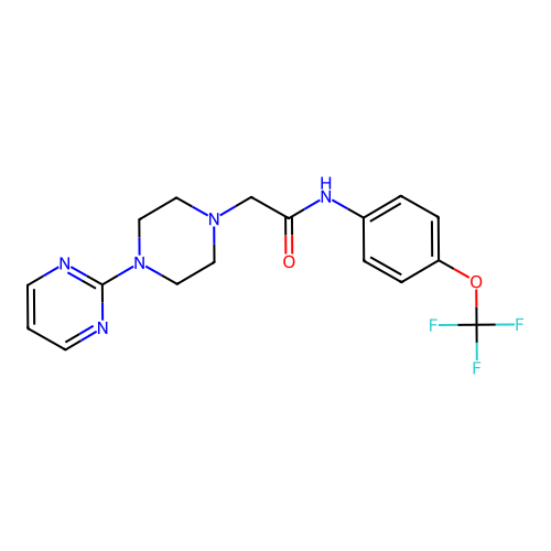 2-(4-pyrimidin-2-ylpiperazin-1-yl)-N-[4-(trifluoromethoxy)phenyl]acetamide structure