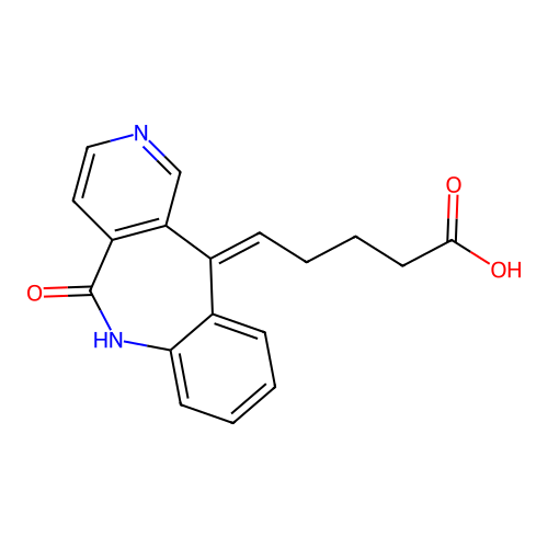 Pentanoic acid, 5-(5,6-dihydro-5-oxo-11H-pyrido(4,3-c)(1)benzazepin-11-ylidene)- structure