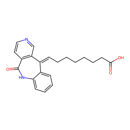Octanoic acid, 8-(5,6-dihydro-5-oxo-11H-pyrido(4,3-c)(1)benzazepin-11-ylidene)- structure