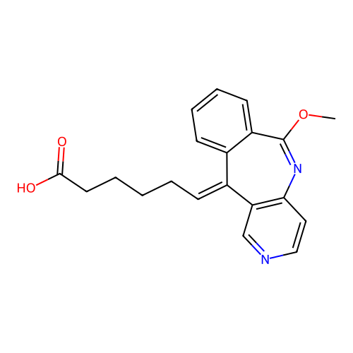 Hexanoic acid, 6-(6-methoxy-11H-pyrido(4,3-c)(2)benzazepin-11-ylidene)-, (E)- structure