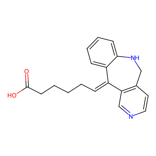 Hexanoic acid, 6-(5,6-dihydro-11H-pyrido(4,3-c)(1)benzazepin-11-ylidene)- structure
