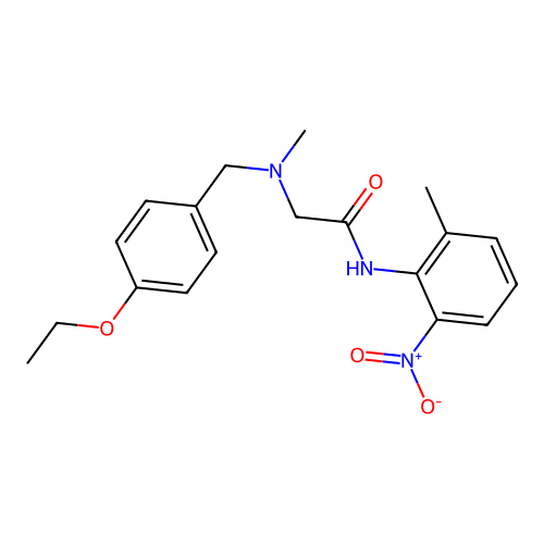 2-[(4-ethoxyphenyl)methyl-methylamino]-N-(2-methyl-6-nitrophenyl)acetamide structure