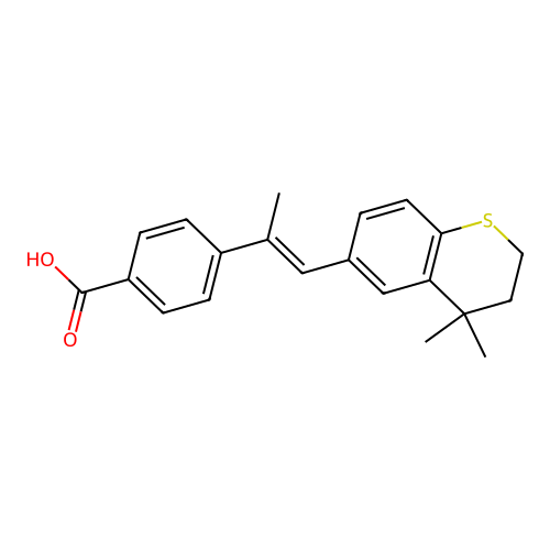 4-[2-(4,4-Dimethyl-thiochroman-6-yl)-1-methyl-vinyl]-benzoic acid structure