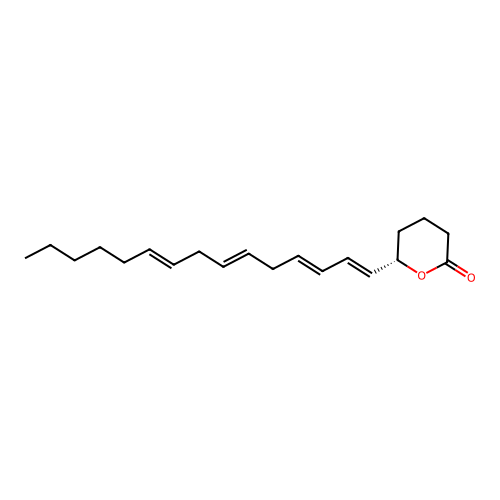 (6S)-6-[(1E,3E,6E,9E)-pentadeca-1,3,6,9-tetraenyl]oxan-2-one structure