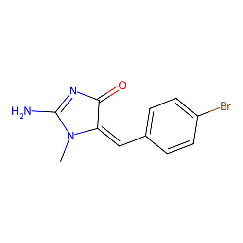 2-Amino-5-[(4-bromophenyl)methylidene]-1-methylimidazol-4-one structure