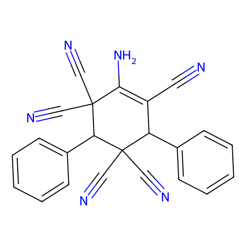 4-Amino-2,6-diphenylcyclohex-4-ene-1,1,3,3,5-pentacarbonitrile structure