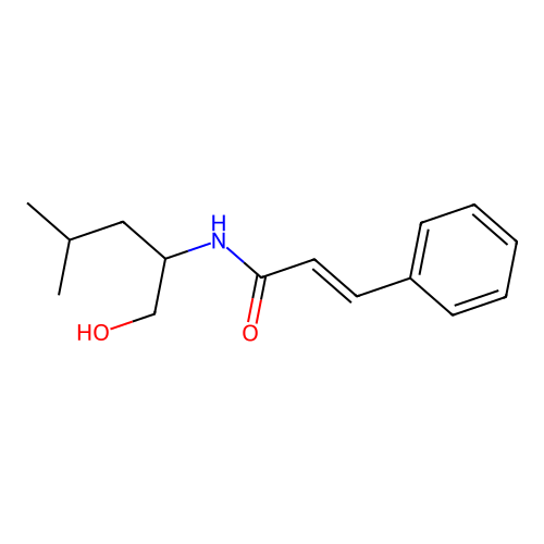 2-Propenamide, N-(1-(hydroxymethyl)-3-methylbutyl)-3-phenyl-, (E)-(+-)- structure