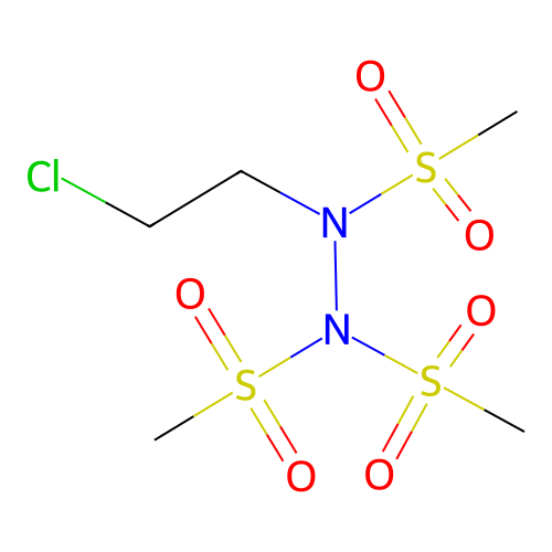 N-(2-chloroethyl)-N',N'-bis(methylsulfonyl)methanesulfonohydrazide structure