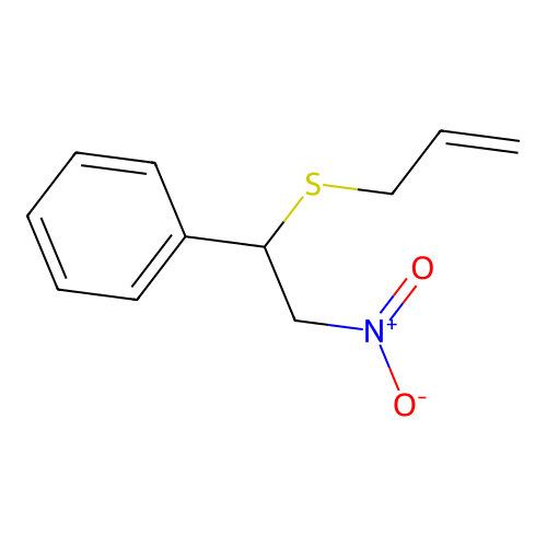 Benzene, [2-nitro-1-(2-propenylthio)ethyl]- structure