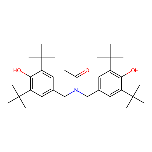 N,N-bis(3,5-di-tert-butyl-4-hydroxybenzyl)acetamide structure