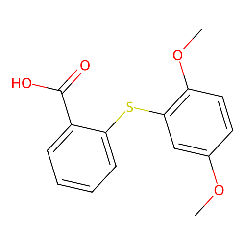 2-(2,5-Dimethoxyphenyl)sulfanylbenzoic acid structure