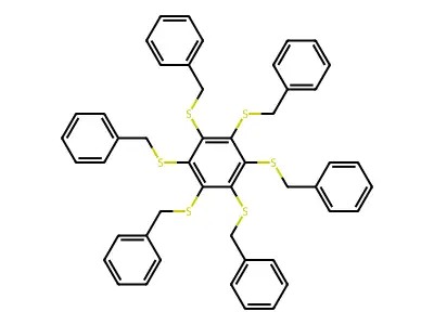 Hexakis(benzylthio)benzene structure