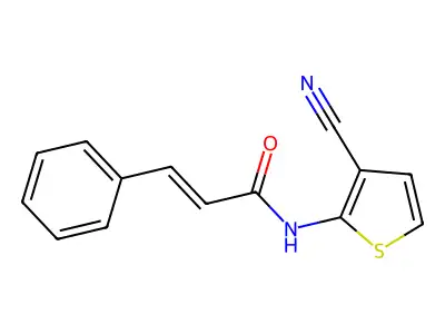 (E)-N-(3-cyanothiophen-2-yl)-3-phenylprop-2-enamide structure