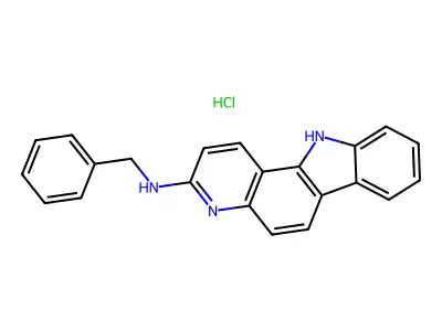 11H-Pyrido(3,2-a)carbazol-3-amine, N-(phenylmethyl)-, monohydrochloride structure