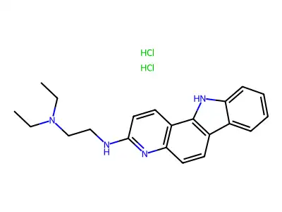 1,2-Ethanediamine, N,N-diethyl-N'-11H-pyrido(3,2-a)carbazol-3-yl-, dihydrochloride structure