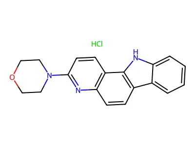 11H-Pyrido(3,2-a)carbazole, 3-(4-morpholinyl)-, monohydrochloride structure