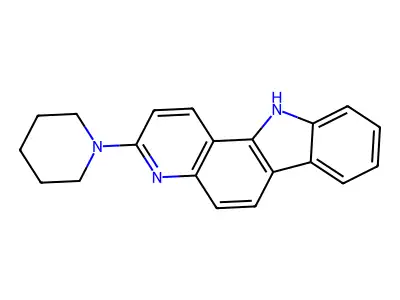 11H-Pyrido(3,2-a)carbazole, 3-(1-piperidinyl)- structure