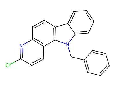 11H-Pyrido(3,2-a)carbazole, 3-chloro-11-(phenylmethyl)- structure