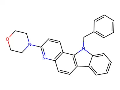 11H-Pyrido(3,2-a)carbazole, 3-(4-morpholinyl)-11-(phenylmethyl)- structure